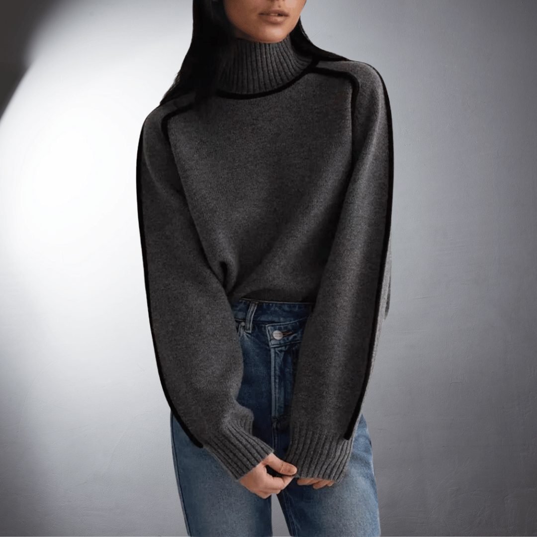 Elegancki sweter z golfem damski na jesień i zimę komfortowy i miękki 6
