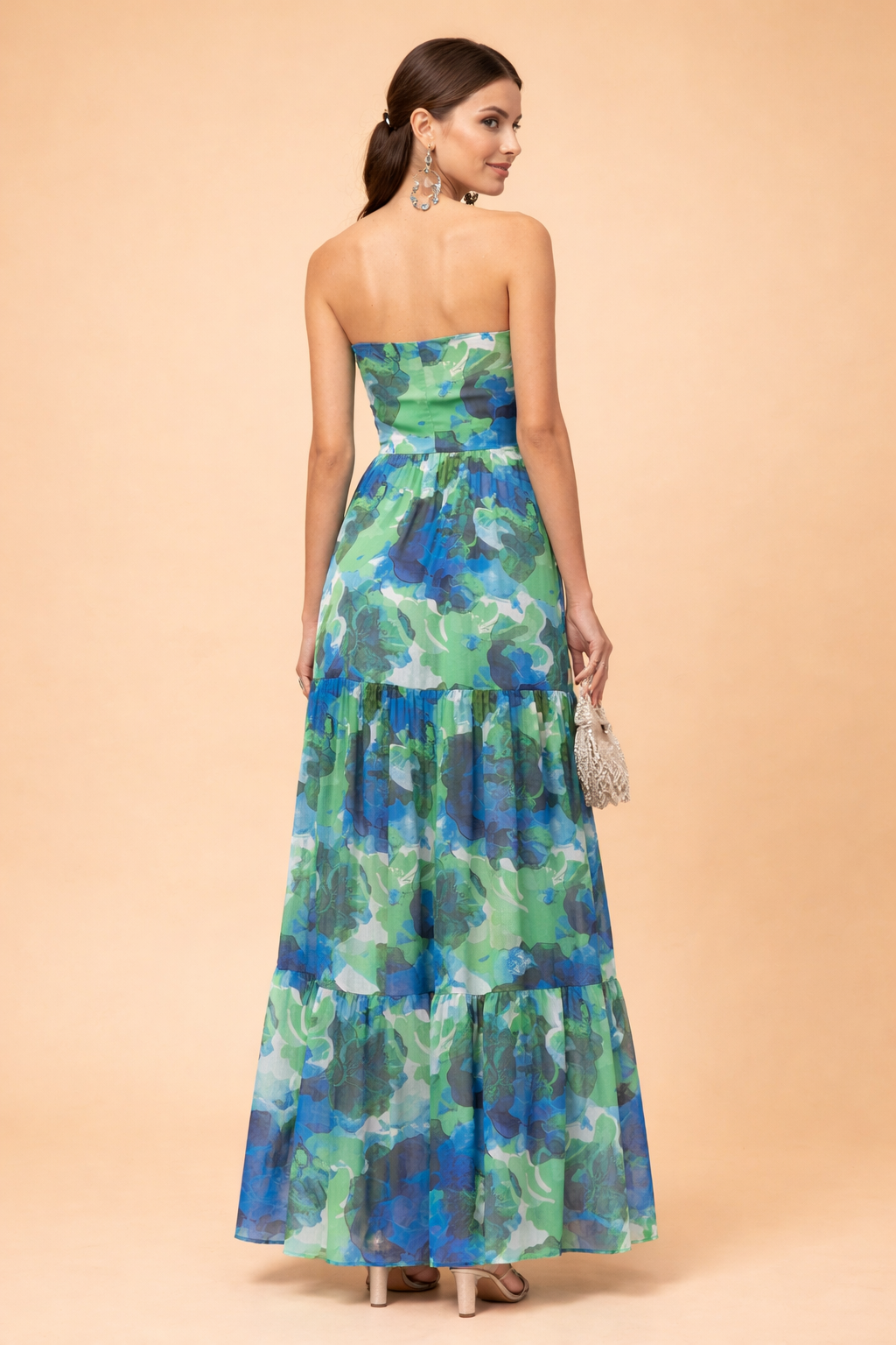 STEPHANIE | Elegancka, kwiecista sukienka tuba maxi
