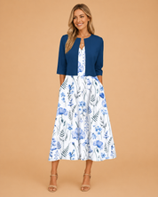 Sukienka Damska Midi w Kwiaty - Elegancka Sukienka na Wesele i Letnie Wyjścia