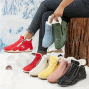 Frieda | Damen Gefütterte Ankle Boots Kunstleder Reißverschluss Winterstiefeletten 2
