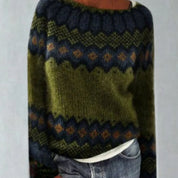 Johanna | Damen Rundhals Strickpullover im Retro-Norweger-Muster 1