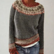 Johanna | Damen Rundhals Strickpullover im Retro-Norweger-Muster 4