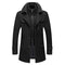 Lukas | Herren Zweiteiliger Wollmantel Slim-Fit Wintermantel mit Strickkragen 0