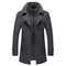 Lukas | Herren Zweiteiliger Wollmantel Slim-Fit Wintermantel mit Strickkragen 3