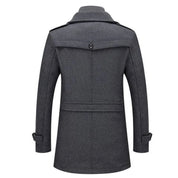 Lukas | Herren Zweiteiliger Wollmantel Slim-Fit Wintermantel mit Strickkragen 4