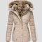 Marlene | Damen Gefütterte Winterjacke mit Kunstfell-Kapuze und Taille 0