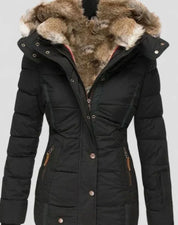 Marlene | Damen Gefütterte Winterjacke mit Kunstfell-Kapuze und Taille 2