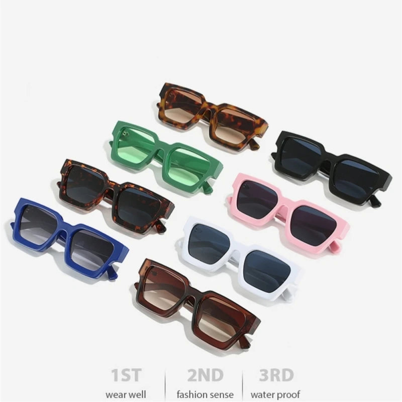 Modne Okulary Przeciwsłoneczne Unisex z Kwadratową Ramką UV400 - Stylowe i Eleganckie Ochrona przed Słońcem 2
