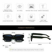 Modne Okulary Przeciwsłoneczne Unisex z Kwadratową Ramką UV400 - Stylowe i Eleganckie Ochrona przed Słońcem 5