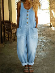 Ogrodniczki Damskie Jeansowe Vintage - Styl Casual, Wygodne Ogrodniczki Damskie Do Codziennych Stylizacji 0