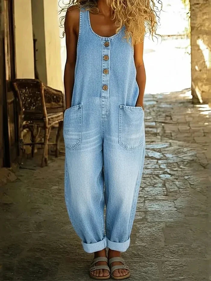 Ogrodniczki Damskie Jeansowe Vintage - Styl Casual, Wygodne Ogrodniczki Damskie Do Codziennych Stylizacji 0