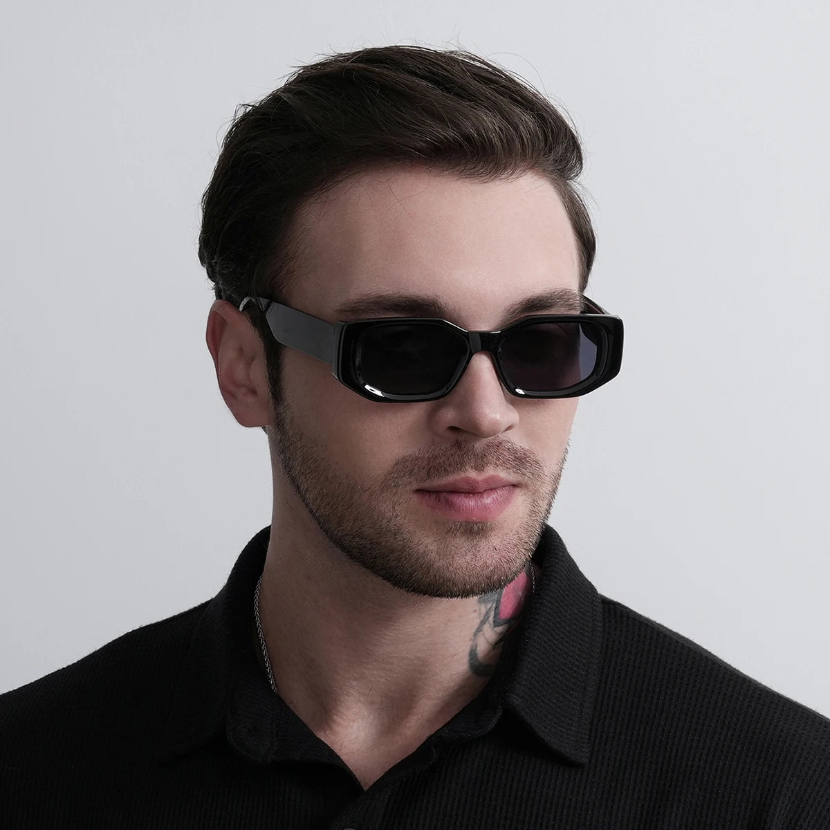 Okulary Przeciwsłoneczne Retro z Grubymi Oprawkami - Stylowe Okulary Przeciwsłoneczne Męskie i Damskie na Lato 5