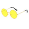Stylowe Okrągłe Okulary Przeciwsłoneczne Unisex w Czerwonym i Żółtym Kolorze - Modny Design i Ochrona UV 7
