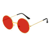 Stylowe Okrągłe Okulary Przeciwsłoneczne Unisex w Czerwonym i Żółtym Kolorze - Modny Design i Ochrona UV 8