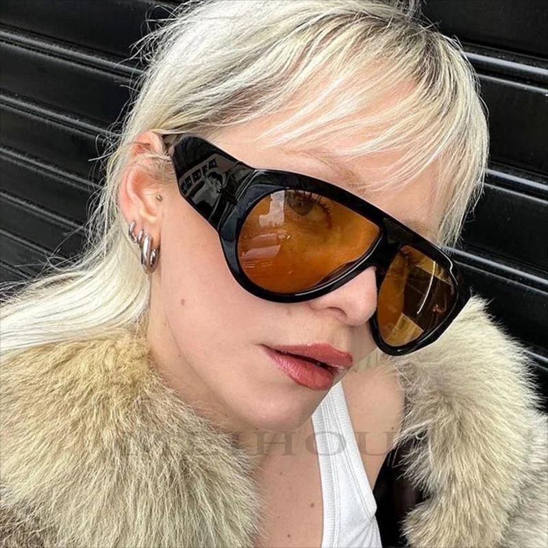 Stylowe Okulary Przeciwsłoneczne Damskie Pilotki z Dużymi Oprawkami - Modny Design i Ochrona UV 0
