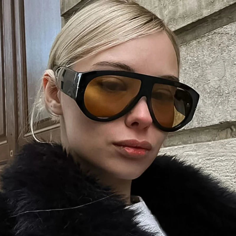 Stylowe Okulary Przeciwsłoneczne Damskie Pilotki z Dużymi Oprawkami - Modny Design i Ochrona UV 2