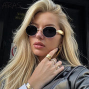 Stylowe Owalne Okulary Przeciwsłoneczne Damskie w Stylu Vintage - Elegancka Ochrona i Wyjątkowy Design 5