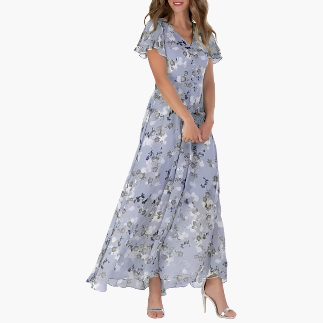 Sukienka Damska Midi Okrągły Dekolt - Elegancka Sukienka Na Wesele i Letnie Wyjścia, Czarna Sukienka 1