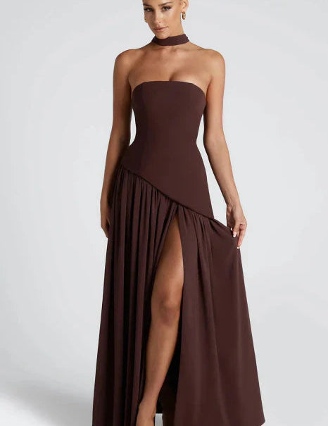 Sukienka Maxi Bez Ramiączek - Elegancka Sukienka Letnia Maxi na Wesele i Wieczór 5