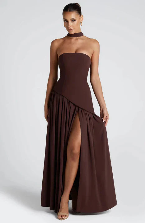 Sukienka Maxi Bez Ramiączek - Elegancka Sukienka Letnia Maxi na Wesele i Wieczór 5
