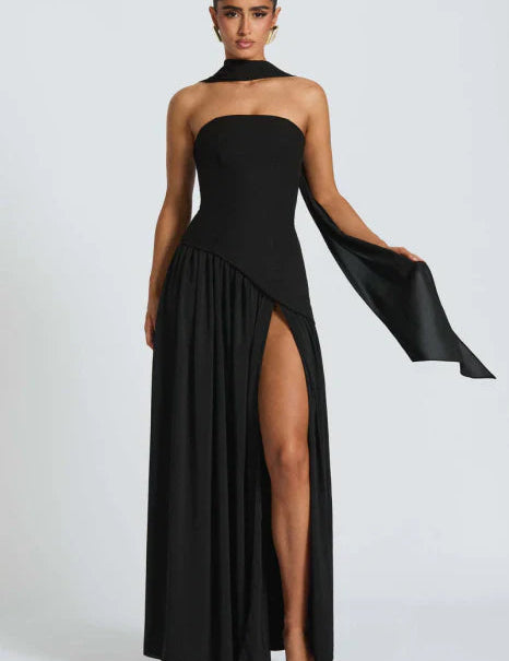 Sukienka Maxi Bez Ramiączek - Elegancka Sukienka Letnia Maxi na Wesele i Wieczór 6