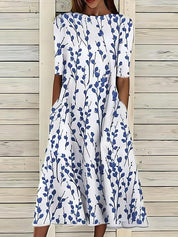 Sukienka Midi Elegancka w Kwiaty – Stylowy Krój na Wesele i Letnie Imprezy 0