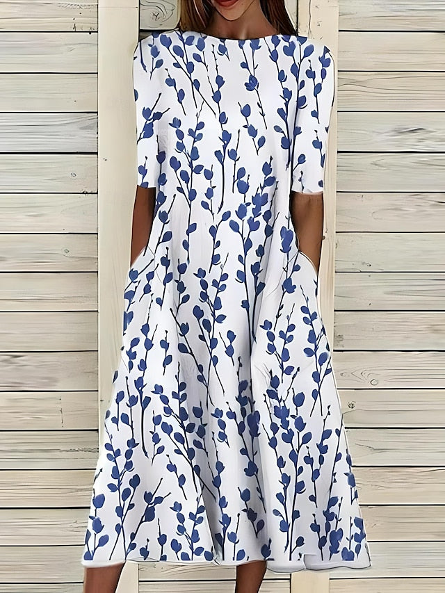 Sukienka Midi Elegancka w Kwiaty – Stylowy Krój na Wesele i Letnie Imprezy 0