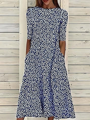 Sukienka Midi Elegancka w Kwiaty – Stylowy Krój na Wesele i Letnie Imprezy 1