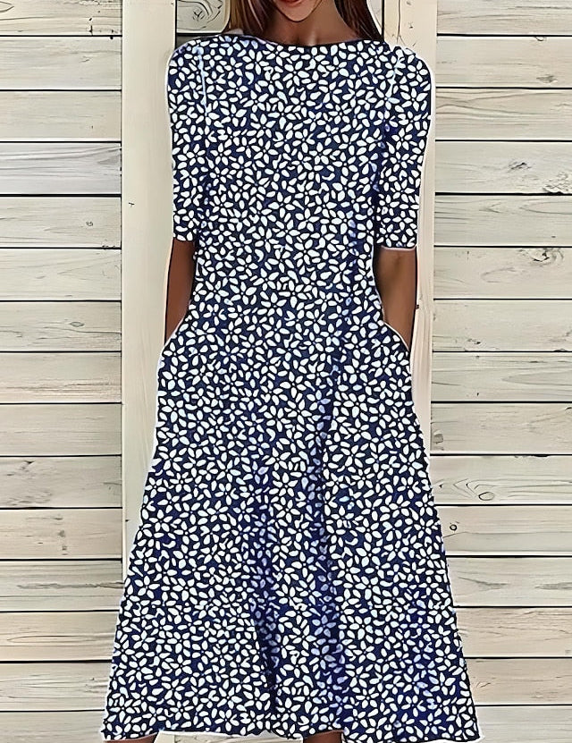 Sukienka Midi Elegancka w Kwiaty – Stylowy Krój na Wesele i Letnie Imprezy 1