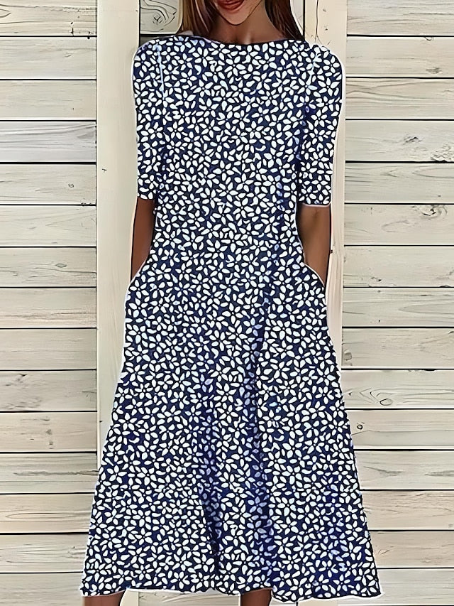 Sukienka Midi Elegancka w Kwiaty – Stylowy Krój na Wesele i Letnie Imprezy 1