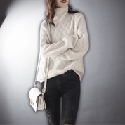 Sweter Oversize Damski Luźny Krój Komfortowy Styl na Co Dzień 4