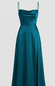 Sukienka Maxi na Wesele z Rozcięciem - Elegancka Sukienka Letnia Maxi na Lato dla Kobiet