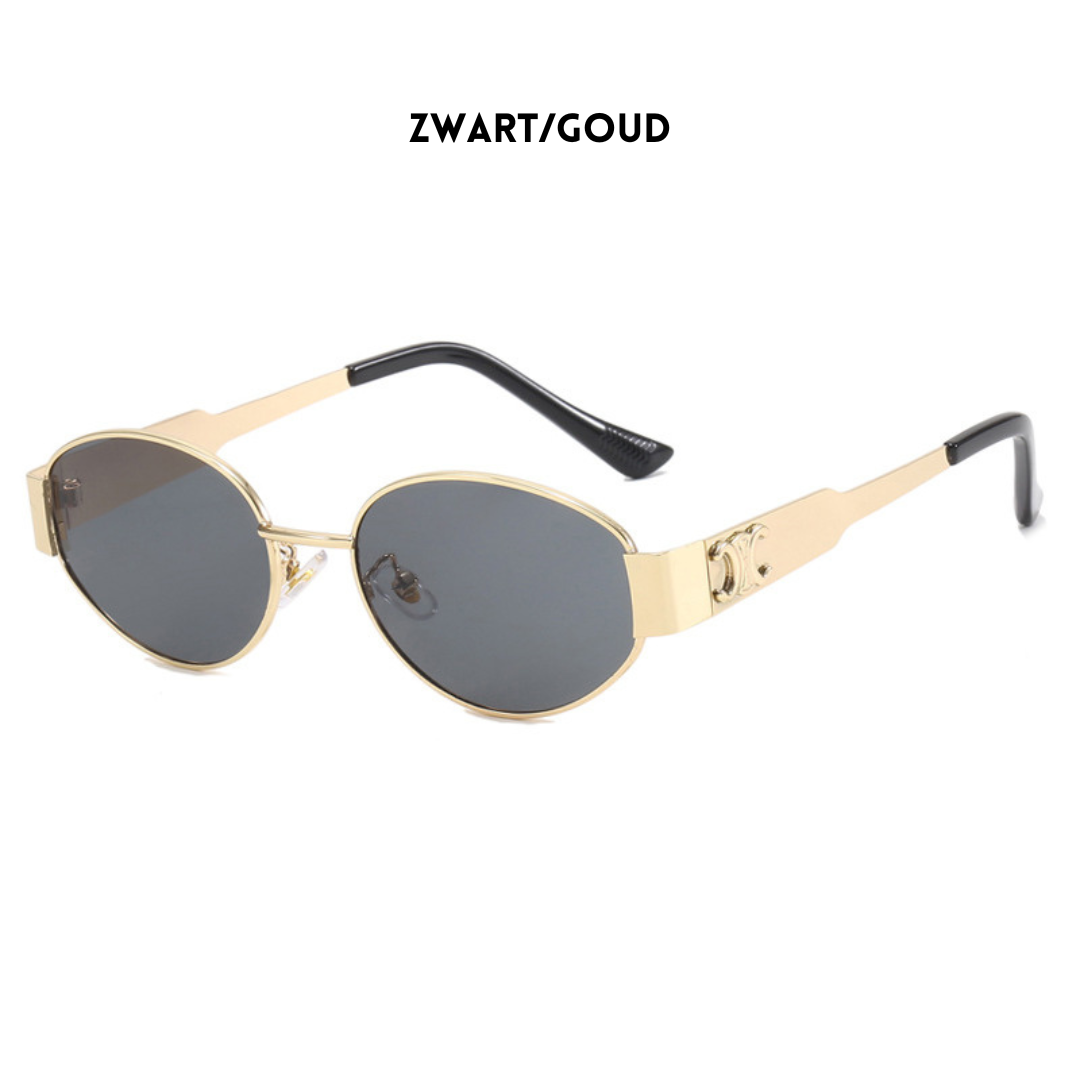 Złote okulary przeciwsłoneczne dla kobiet - modny retro design 1