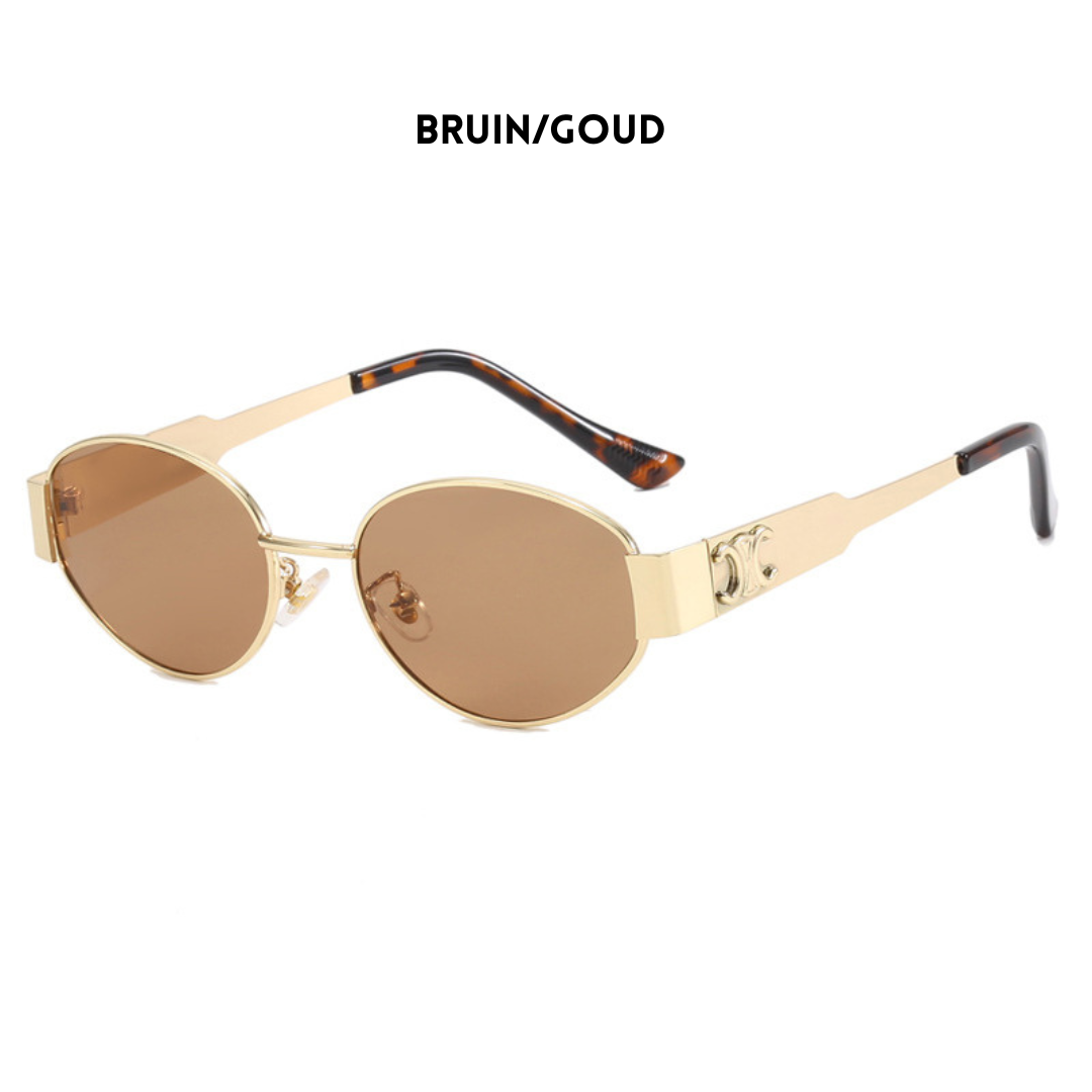 Złote okulary przeciwsłoneczne dla kobiet - modny retro design 3