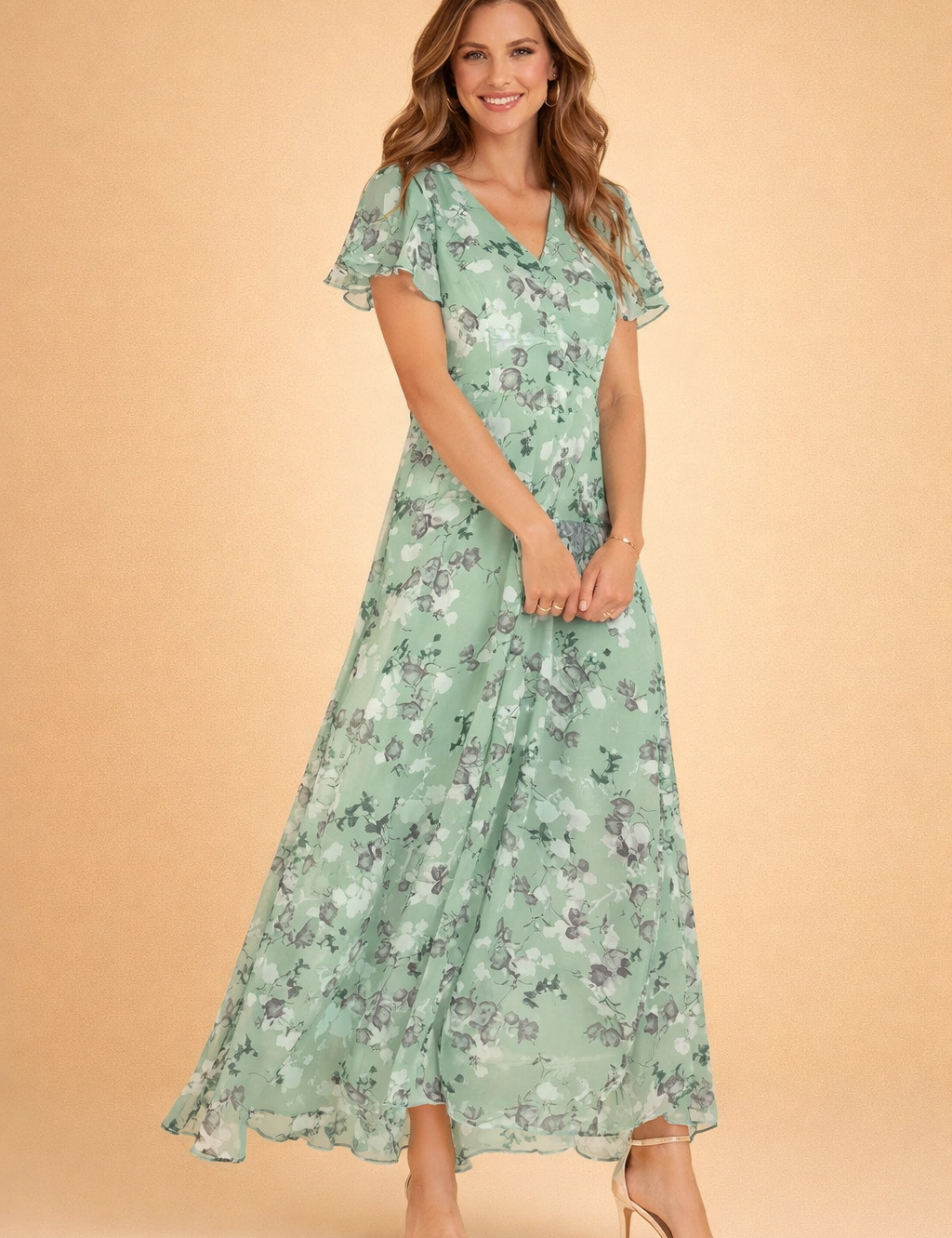 Lilia | Elegancka sukienka midi w kwiaty