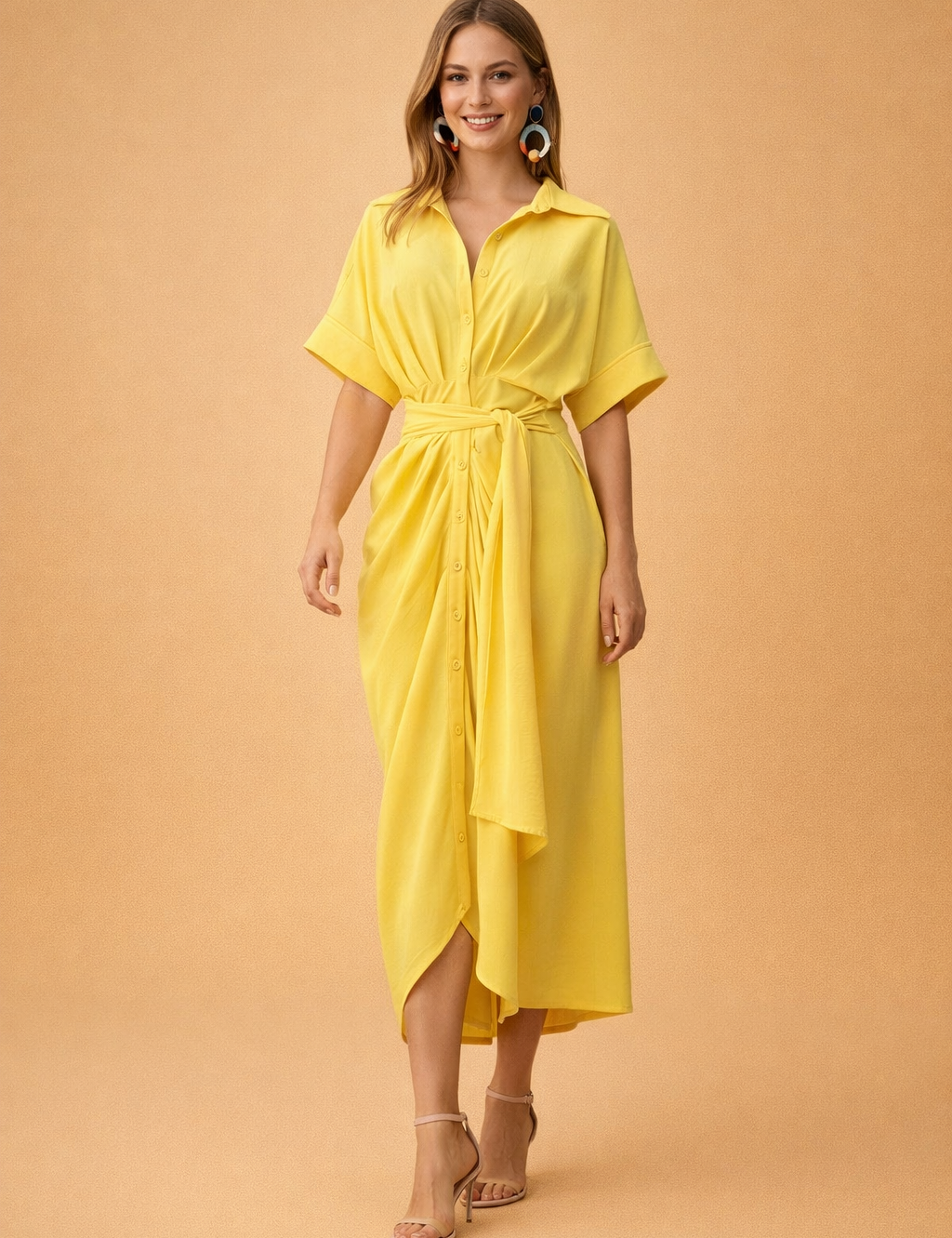 CHARLOT | Elegancka sukienka maxi z kokardą