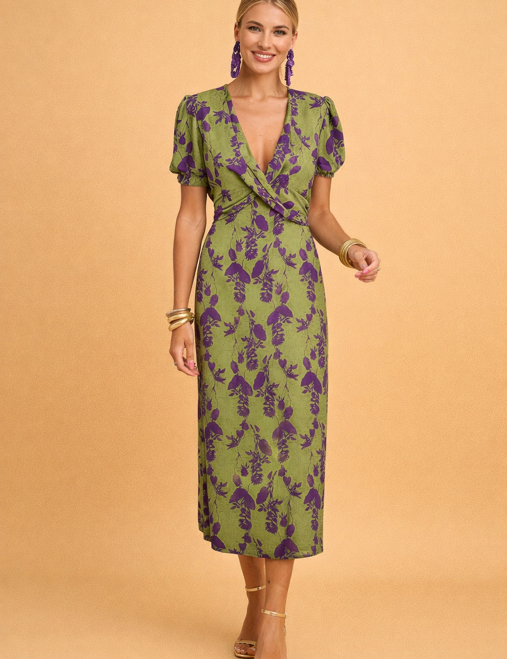 green-purple-floral-midi-dress-posed-model-studio-shot.png