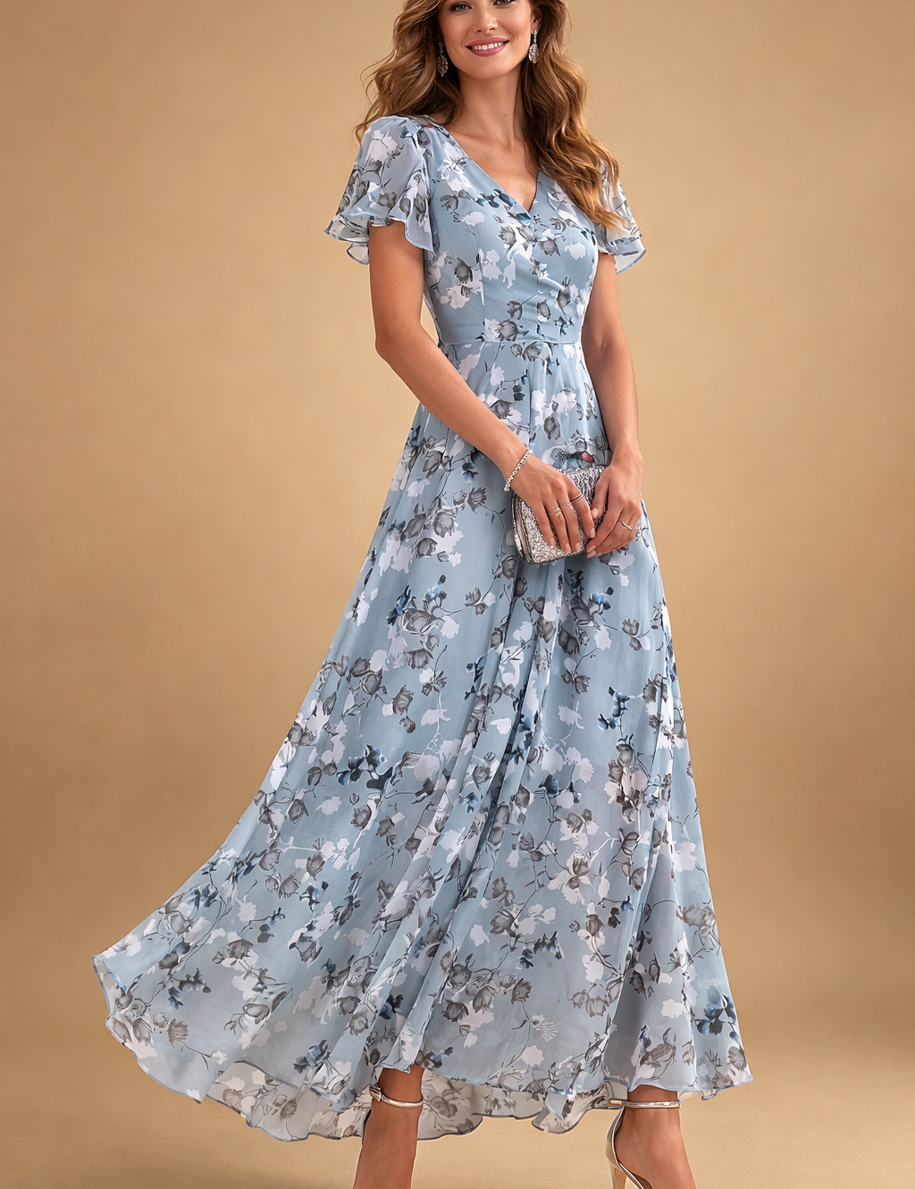 Lilia | Elegancka sukienka midi w kwiaty