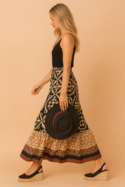 IZZY | Długa letnia spódnica w stylu retro boho