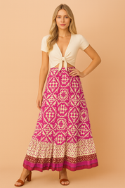 IZZY | Długa letnia spódnica w stylu retro boho