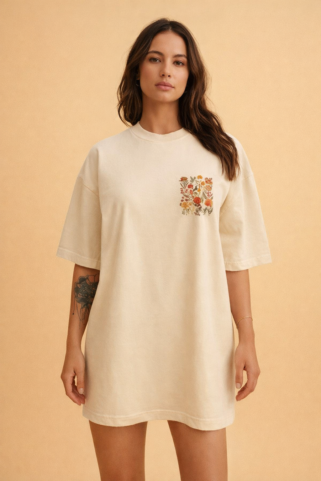 DAISY | Sukienka typu T-shirt z okrągłym dekoltem