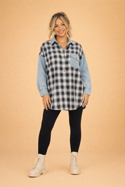 LILY | Stylowa, oversize'owa koszula jeansowa w stylu retro