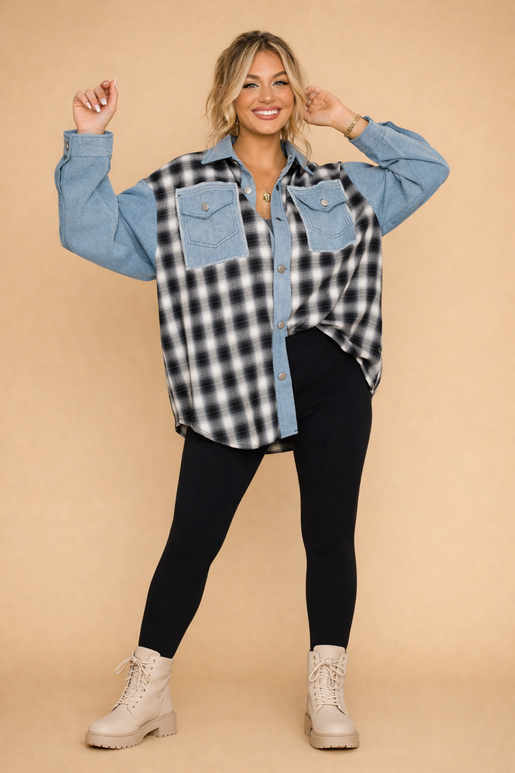 LILY | Stylowa, oversize'owa koszula jeansowa w stylu retro