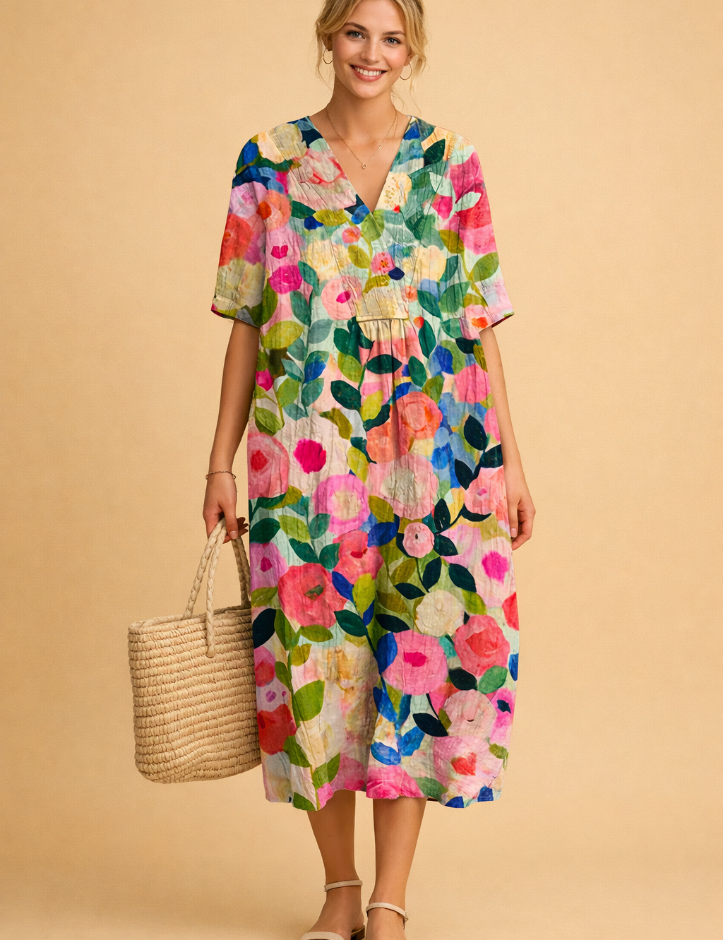 polish-model-floral-midi-dress-caramel-studio-full-body-posed.png