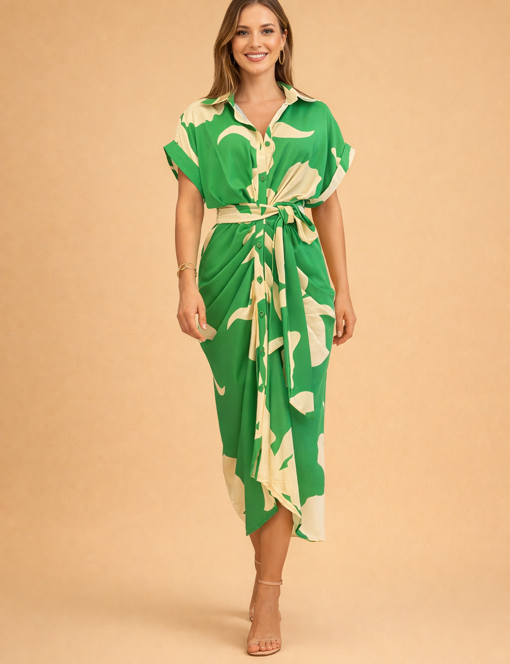 polish-model-wearing-green-cream-midi-shirt-dress-studio-posed-full-body.png