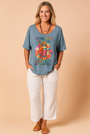 CLARA | Stylowa koszula z nadrukiem i dekoltem w serek