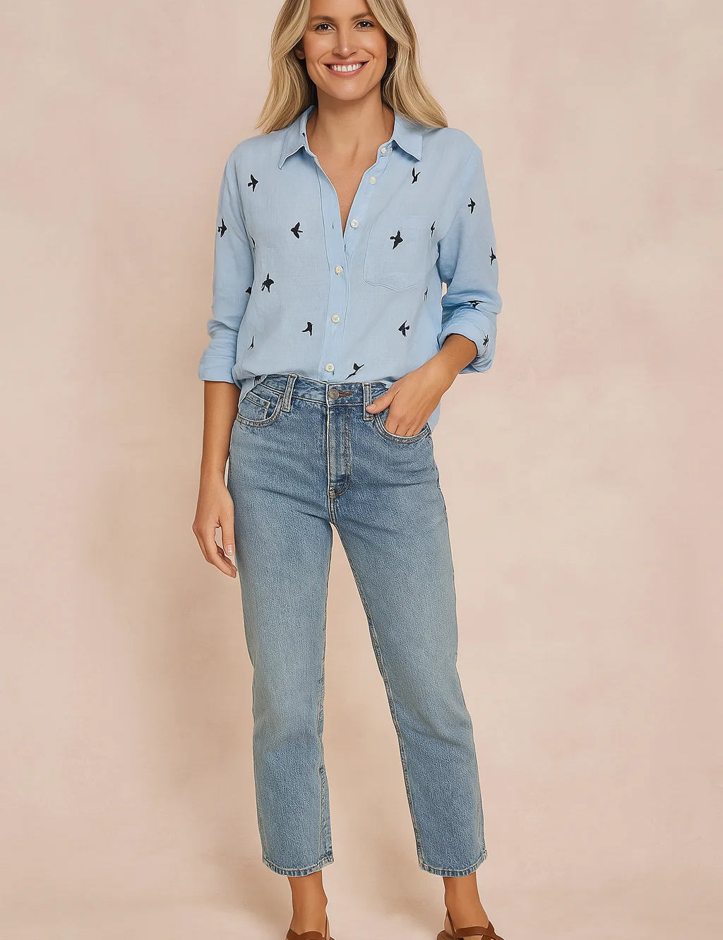 swallow-print-blue-blouse-denim-casual-look.webp